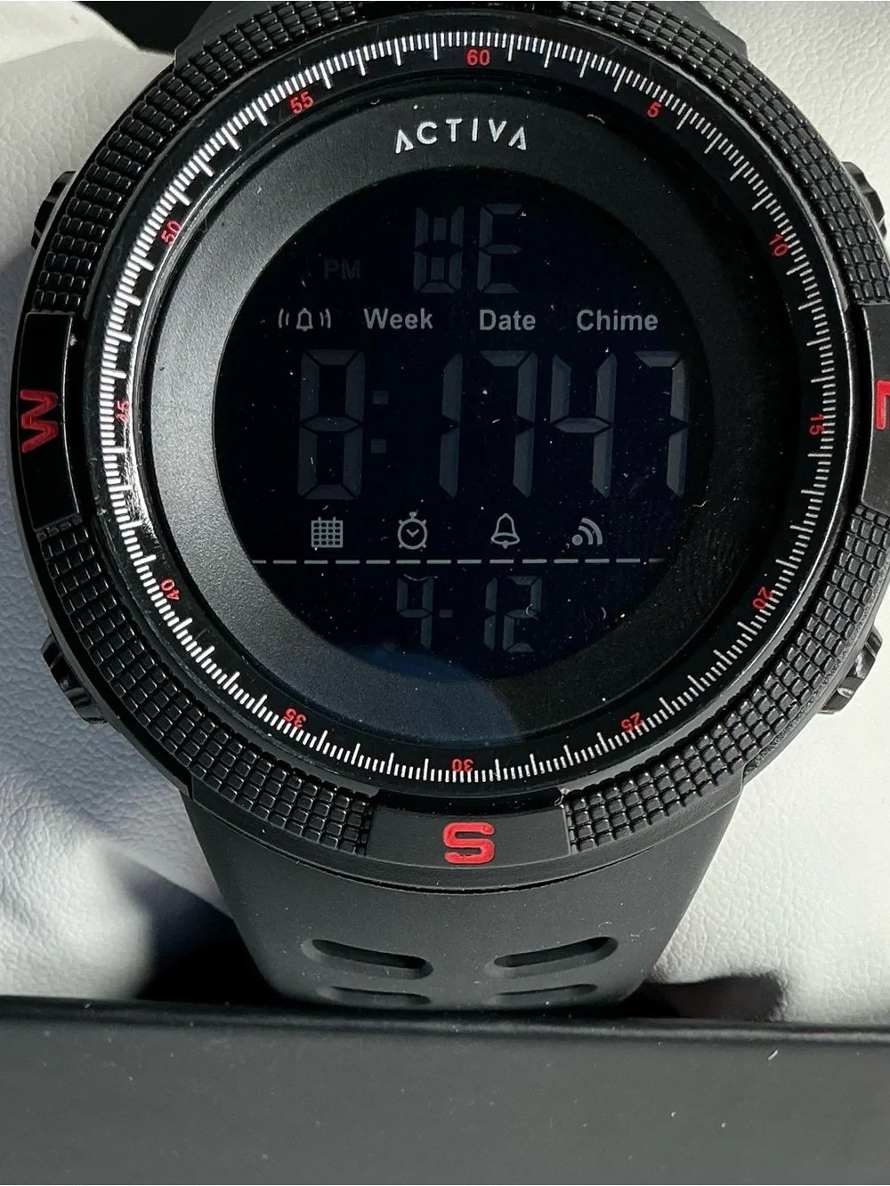 Activa Black and Red Digital Sport Watch with Silicone Band(cw1915m)